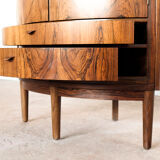 Compact danish corner cabinet in rosewood