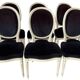 Set of 6 Louis XVI style chairs in patinated wood
