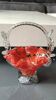 Empty pocket/Basket, Candy basket. In blown art glass. Orange speckled. Murano style