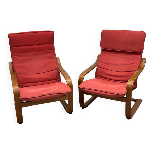 Paire de fauteuils Poang Ikea