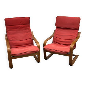 Pair of Poang armchairs from Ikea