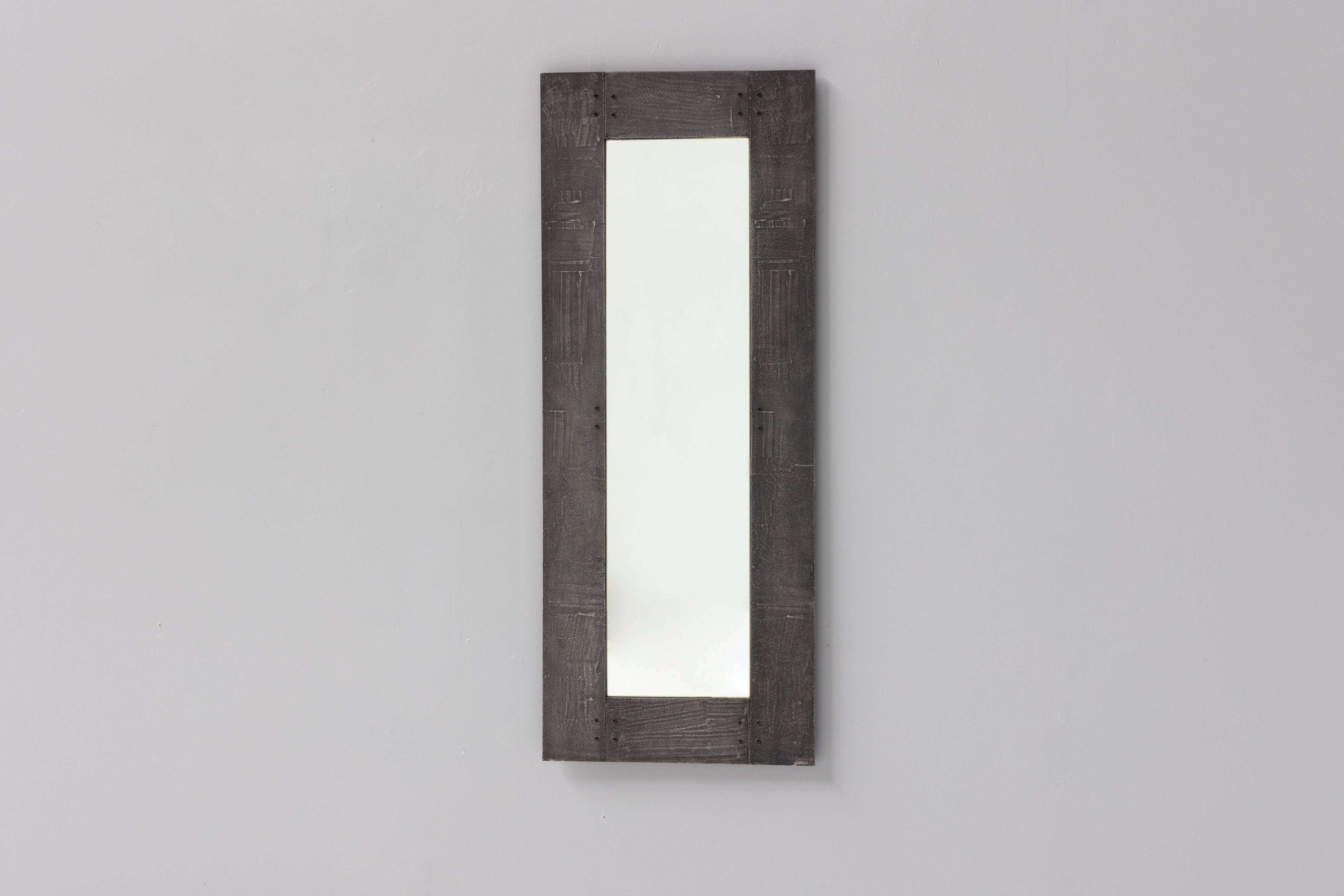 Cast Aluminum Mirror by Lorenzo Burchiellaro, Italy, 1970s