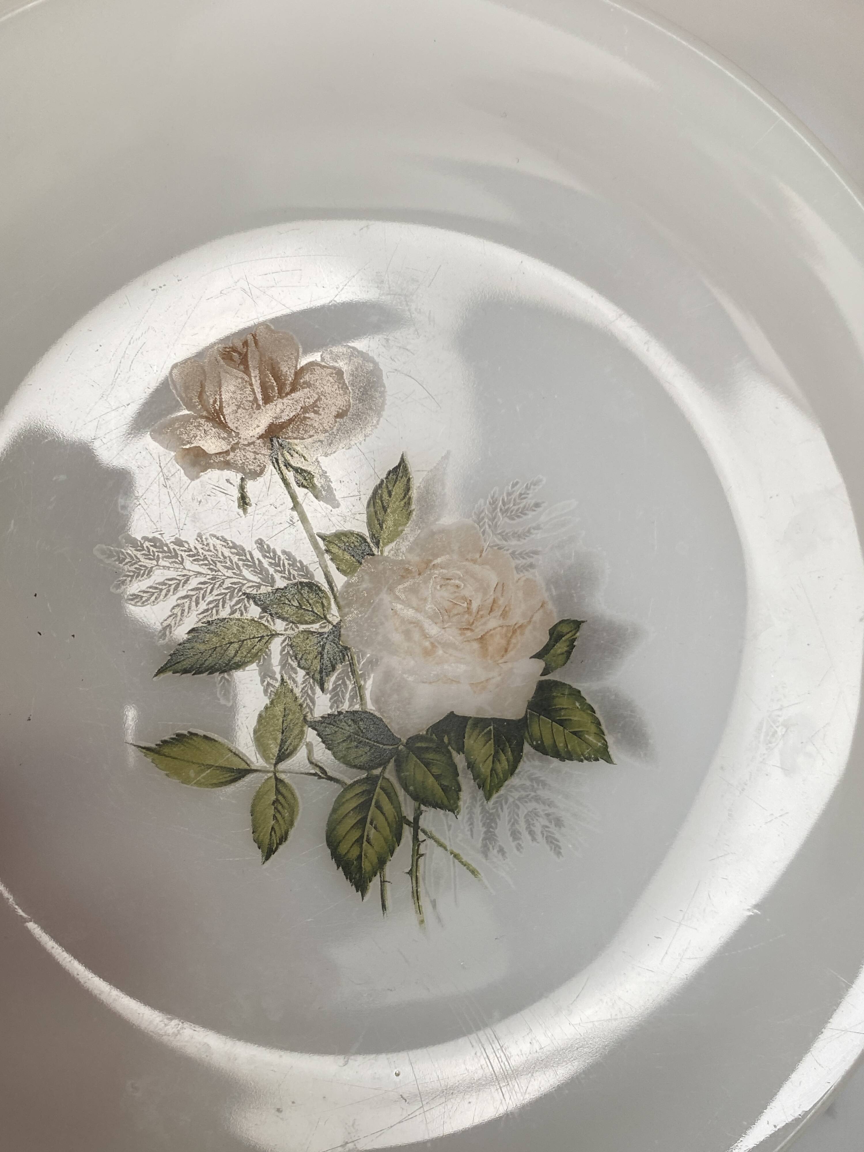 Set of 6 Arcopal Rose de France dessert plates
