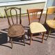 Lot de 6 chaises de bistrot dépareillées bois vintage