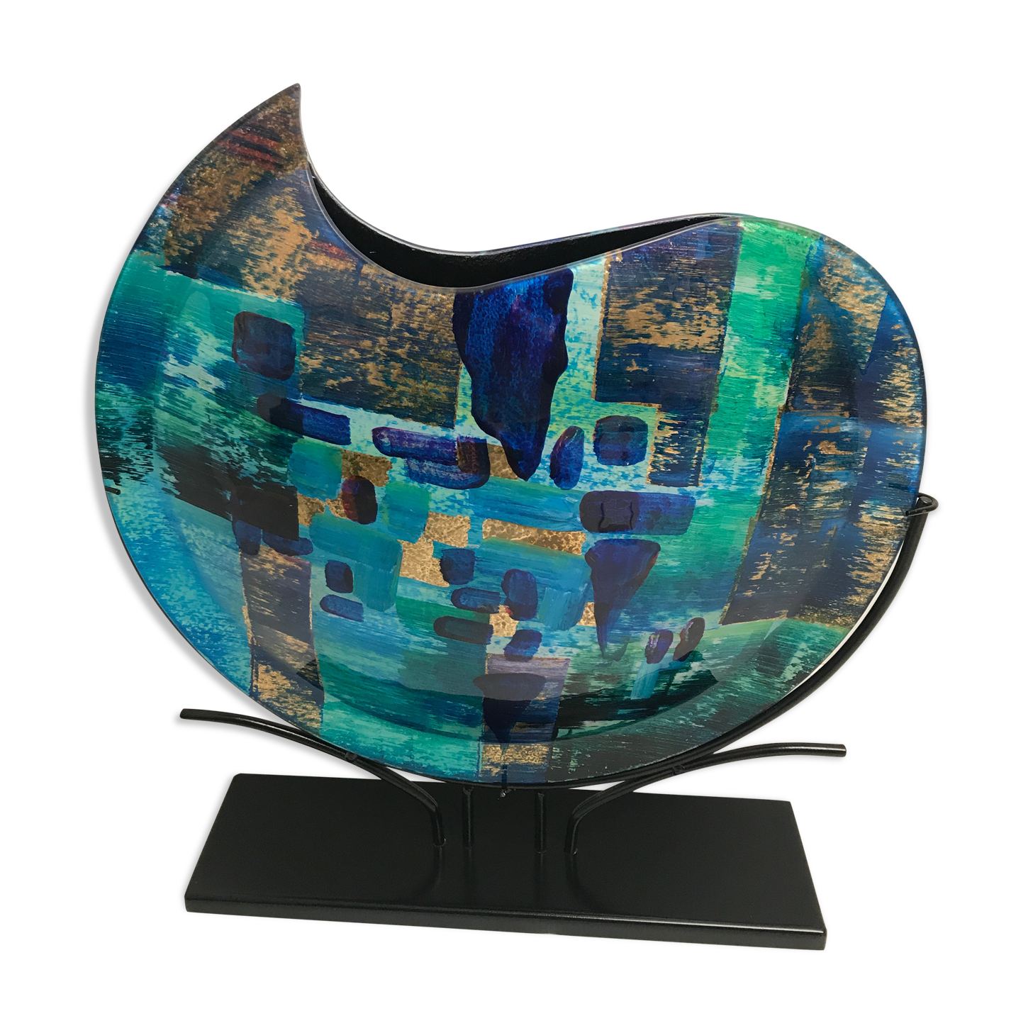 Vase décoratif en verre  soufflé