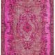 Overdyed Wool Vintage Handmade Carved Rug 188 cm x 302 cm