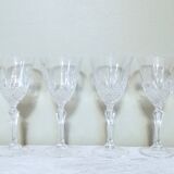 6 verres à vin en cristal