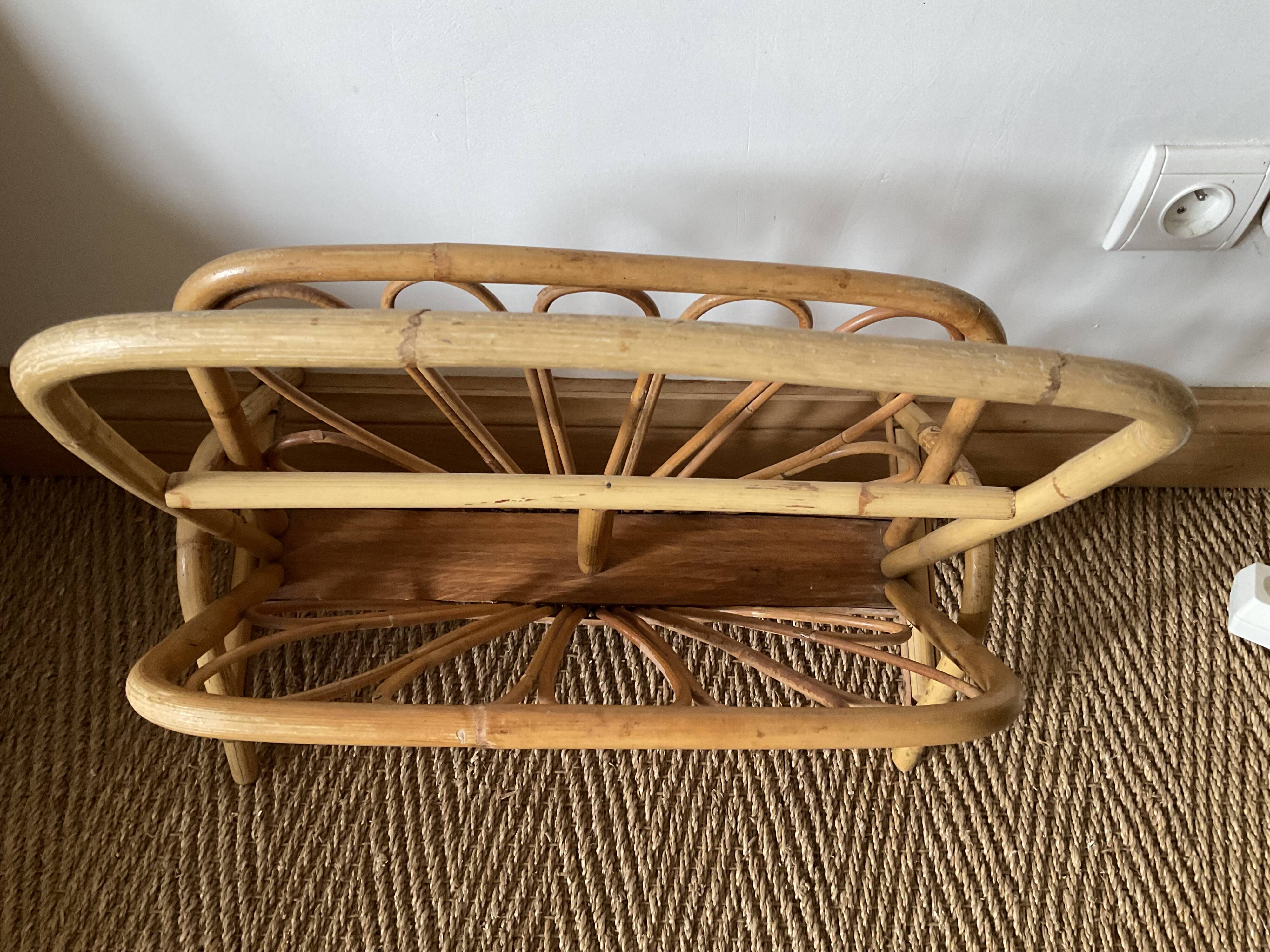 Bamboo magazine rack.