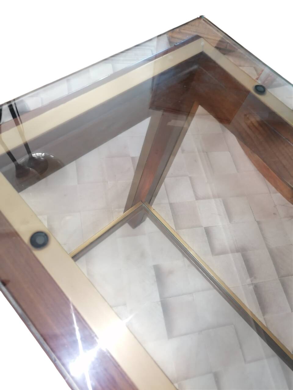 Tavolino da caffè con ripiani in vetro, anni '60