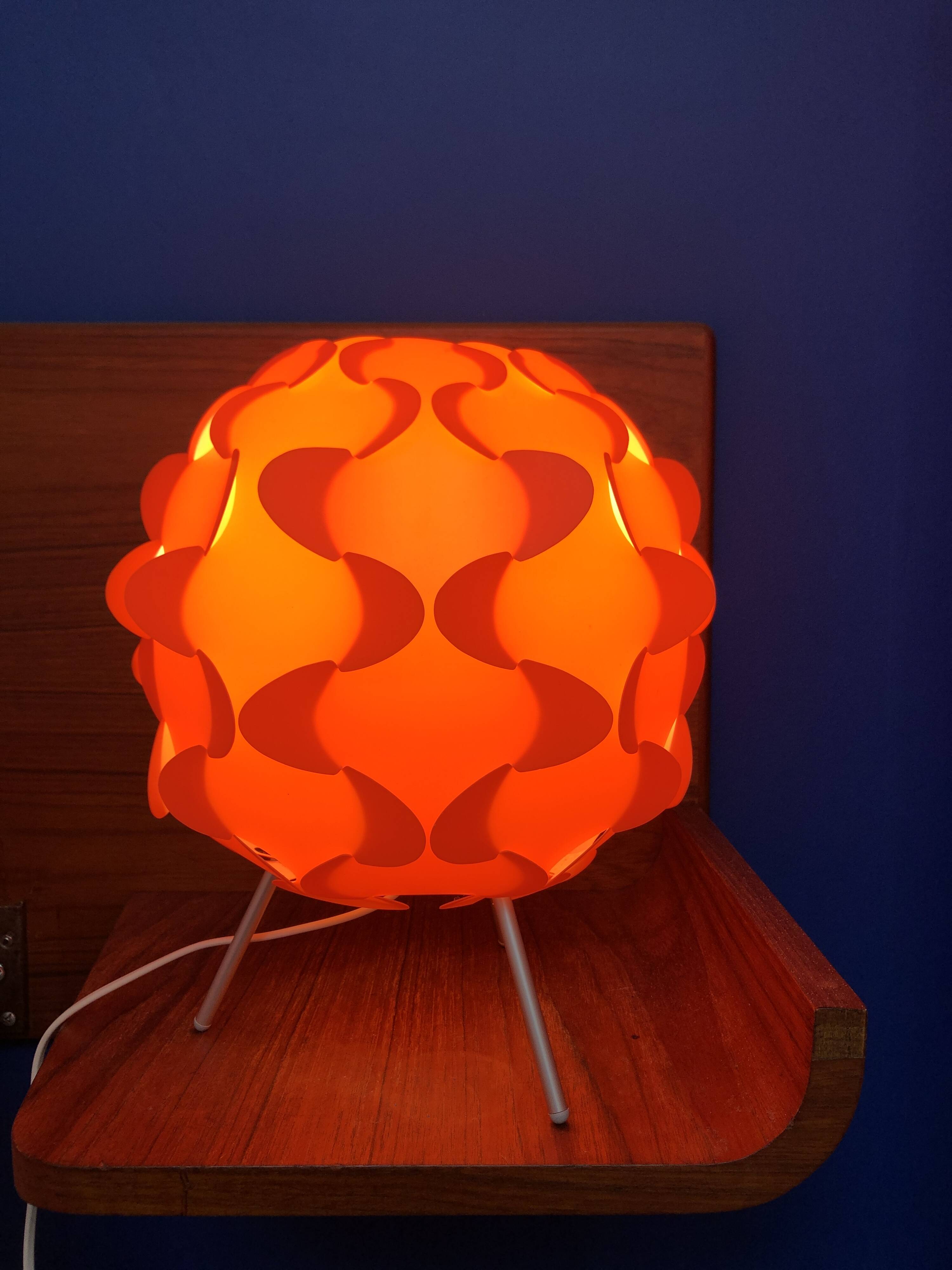 Lampe Ikea vintage orange Fillsta, 1990