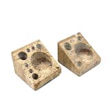 Enzo Mari, Set of 2 travertine desk organizers, Danese Italy 1970s