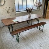 Guinguette table and its 2 benches