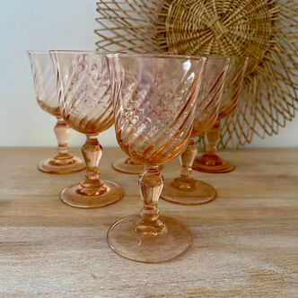 Service of 6 Rosaline liqueur glasses