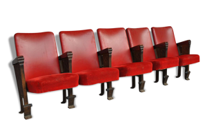 Série de 5 fauteuils de théâtre