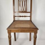 Chaise en bois et cannage