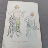 Lithograph Who wants my pretty handkerchiefs? SEM, circa 1924 Georges Goursat dit Sem, collector