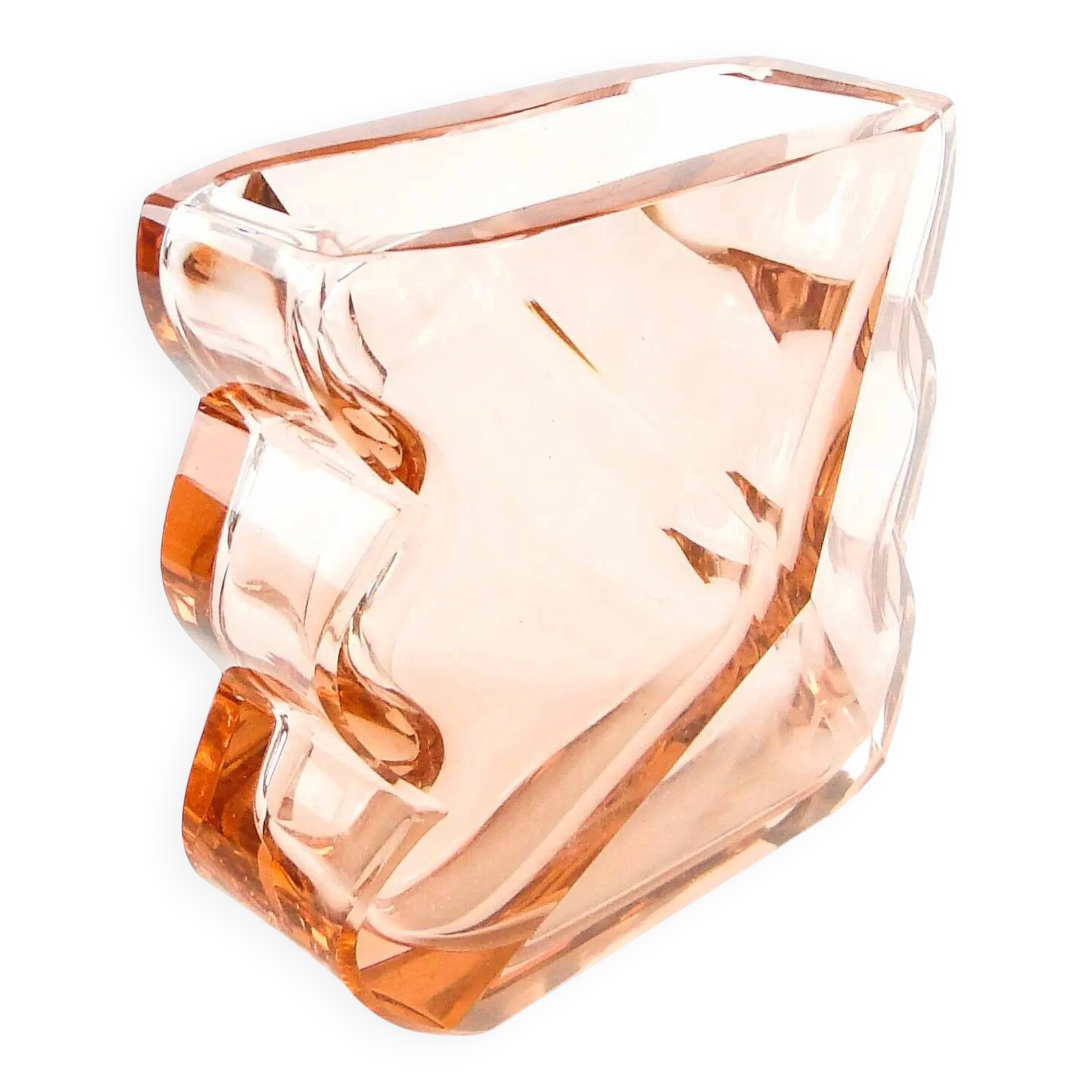 Art Deco vase, crystal, Moser, Czechoslovakia, 1930s