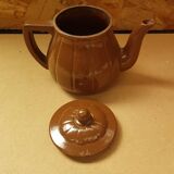 Old vintage brown ceramic romeo teapot