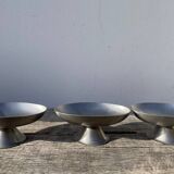 6 oval brushed stainless steel cups