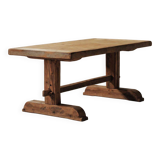 Solid pine dining table – Handcrafted, around 1970