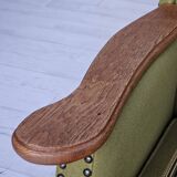 1970s, Danish lounge chair, wool, oak