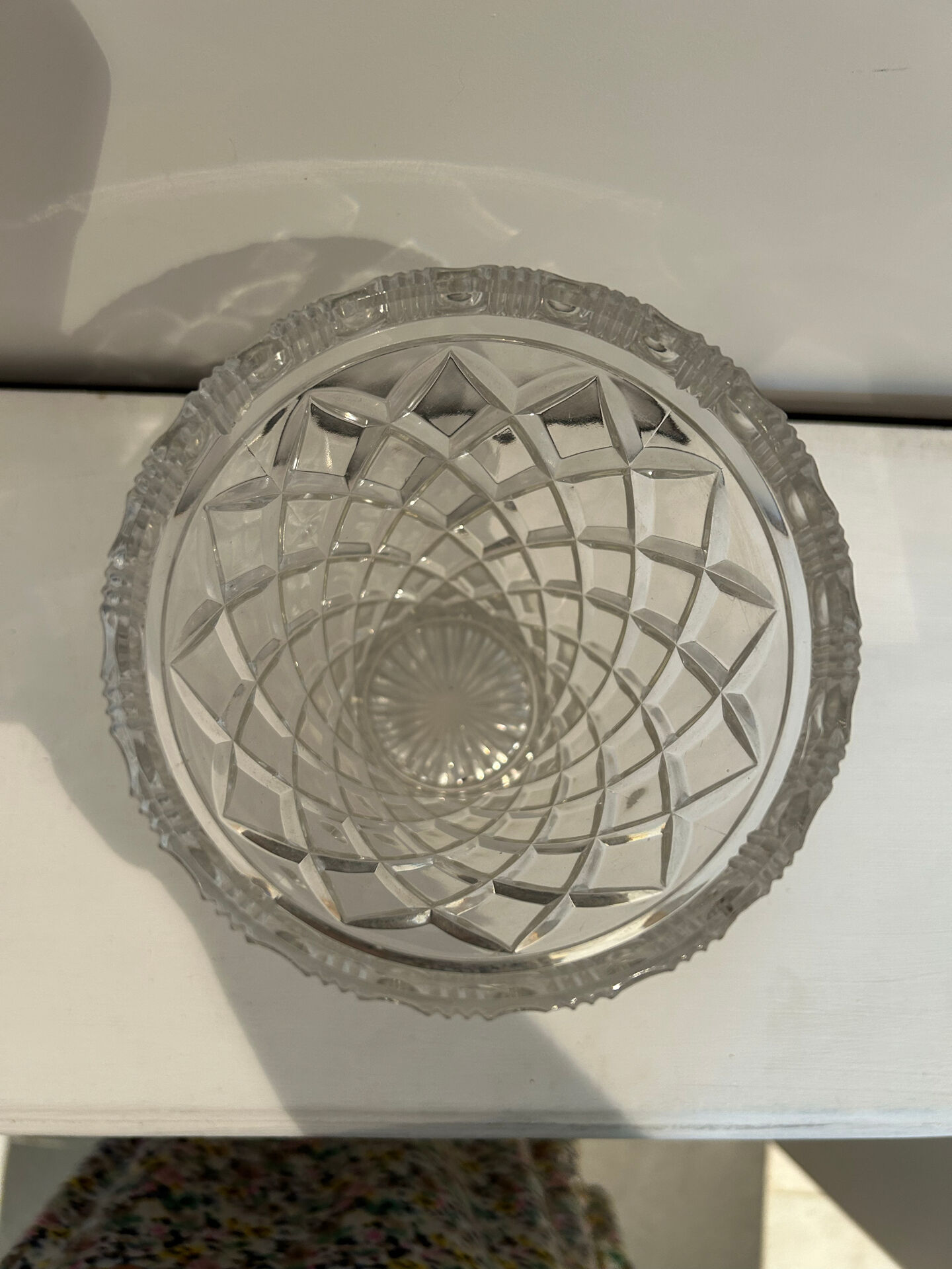 Cut crystal vase