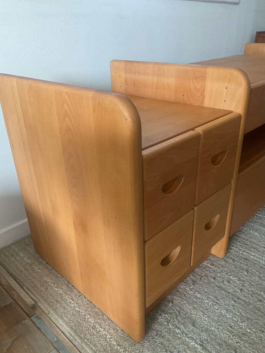 Danish TV cabinet in solid beech from the 70s-80s