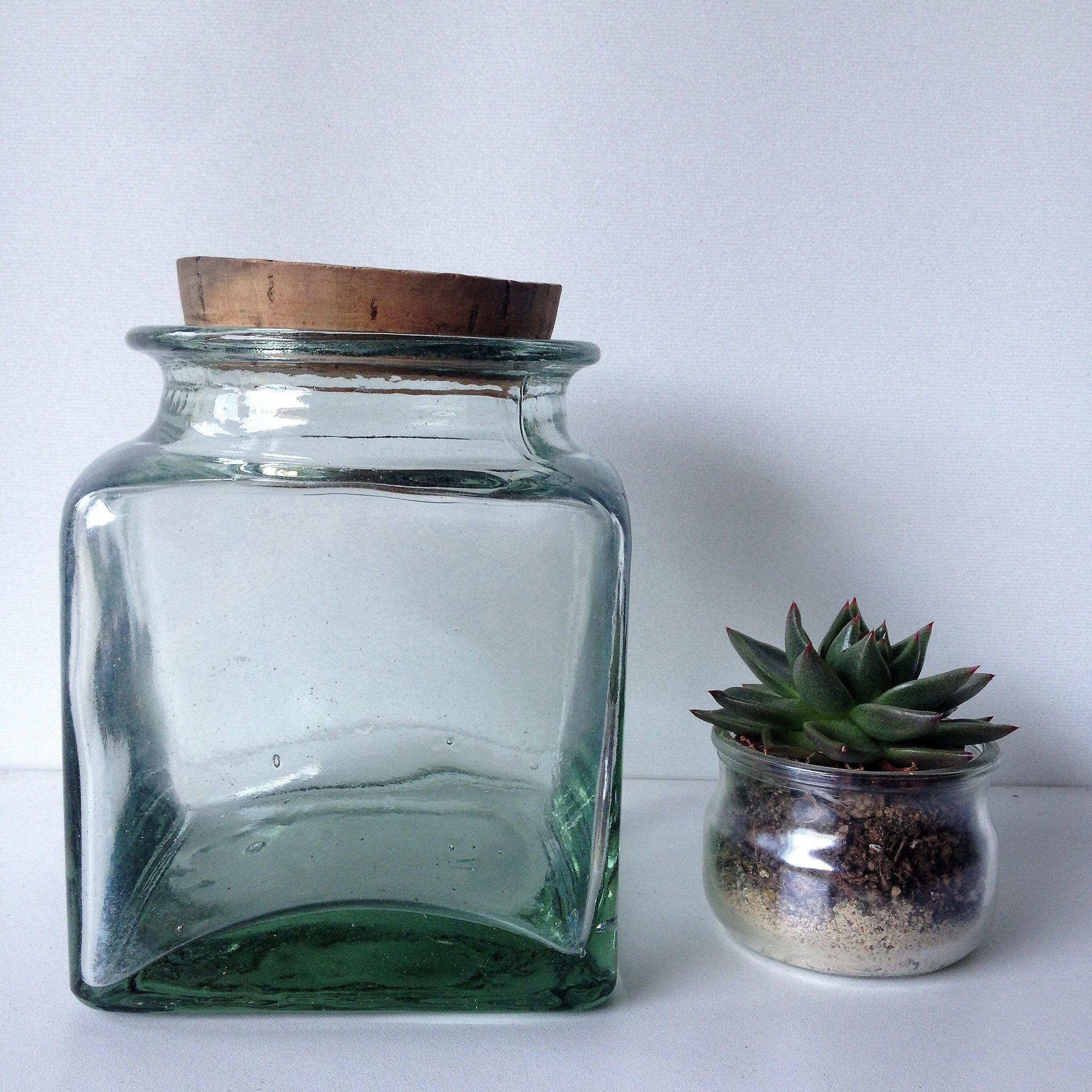 Square glass jar