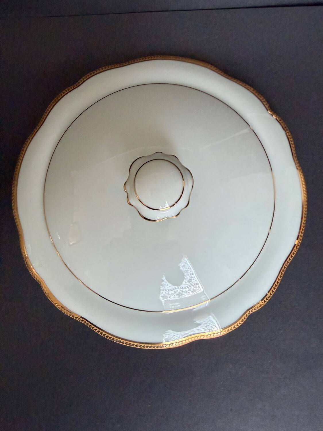 Fine white porcelain soup tureen from Limoges.