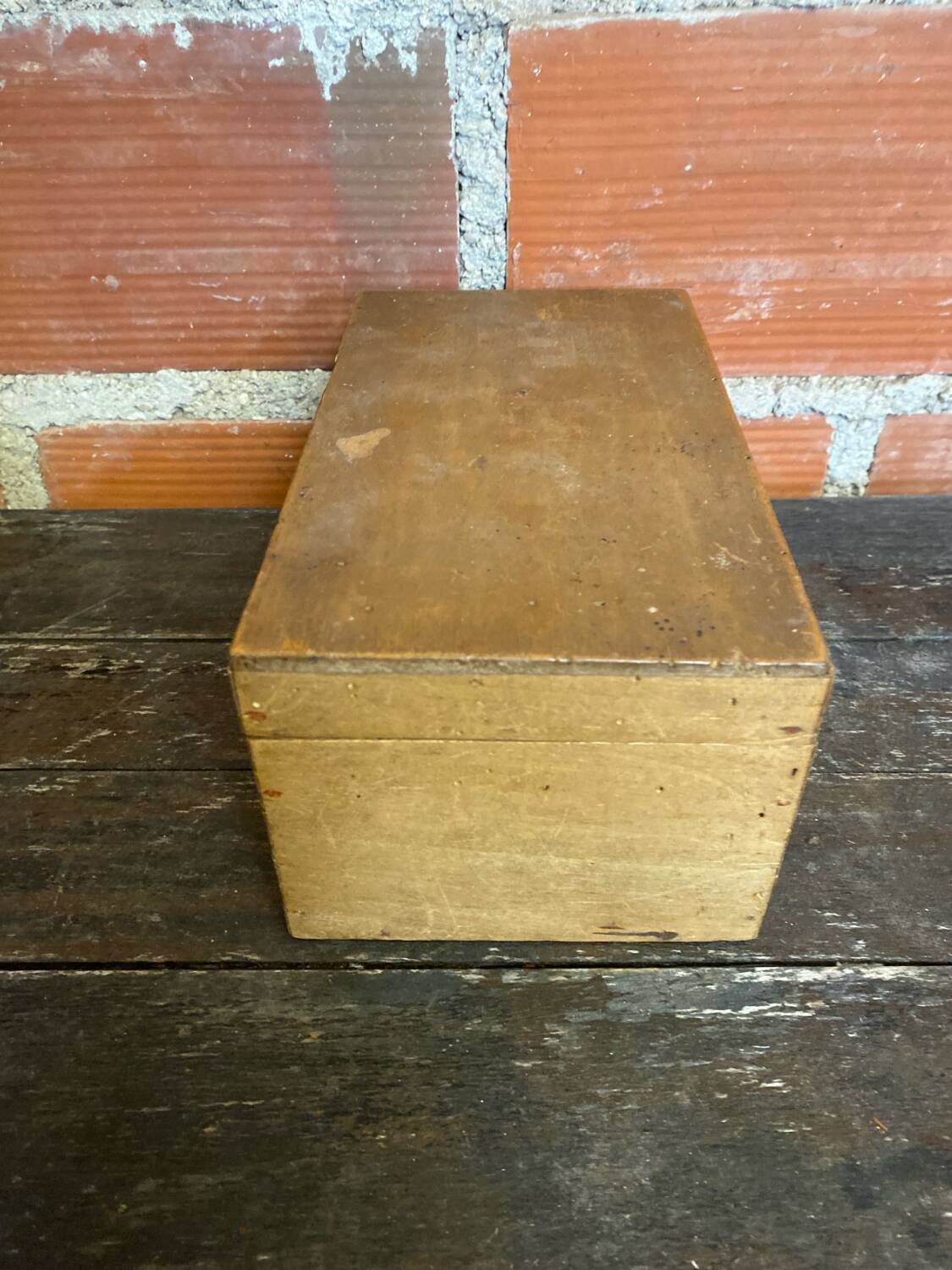 Antique box wooden box with vintage lock