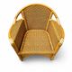 2 x wicker and bamboo patio chair / 1980s / faux suede / alcantara