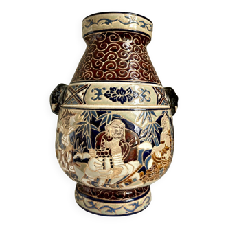 Polychrome sandstone vase from Biên Hoa - Vietnam