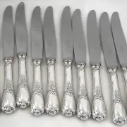 Christofle Marly, 12 silver-plated table knives, in excellent condition.