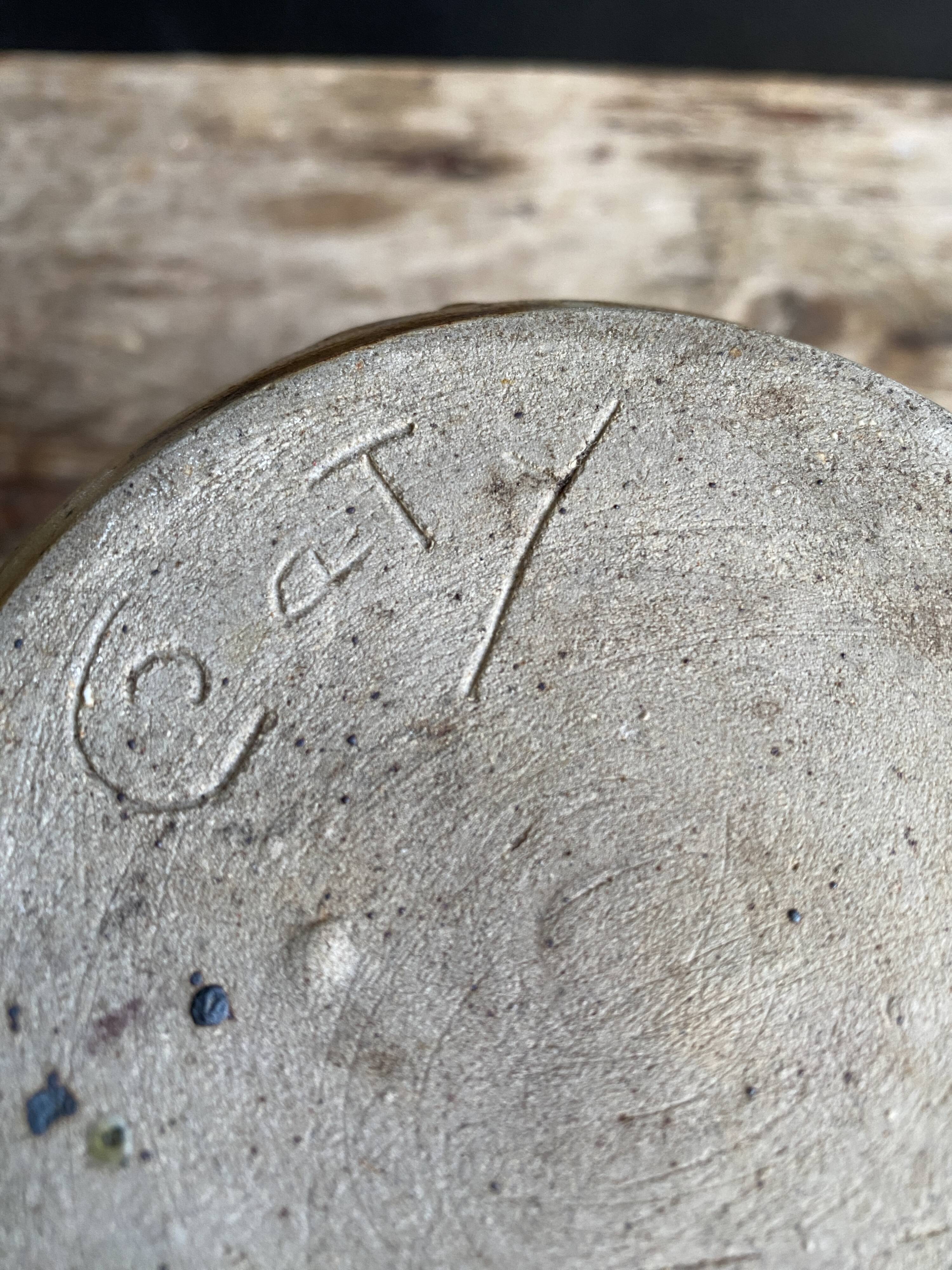 Magnificent pyrite stone jug, unique piece by French ceramist Caty Bie.