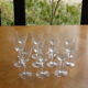 11 verres ciselés modèle gouttes, art deco, verres à cidre anciens