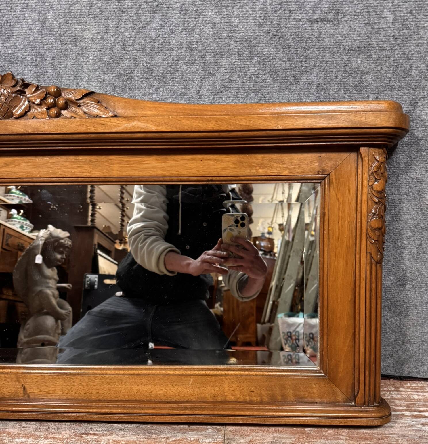 Art deco period walnut mirror circa 1930