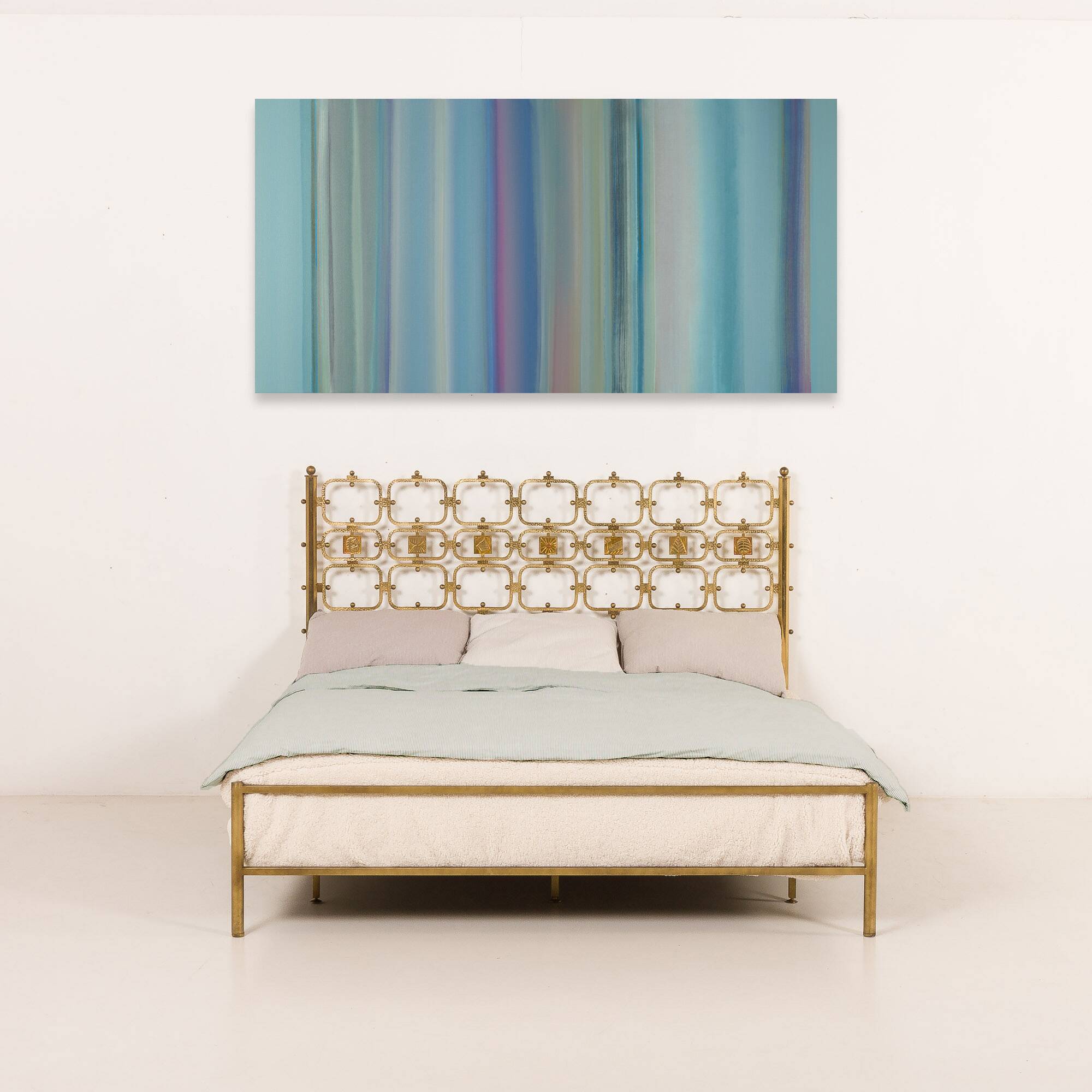 Italian brass bed by Ciansky, Shelba and Luciano Frigerio for Frigerio di Desio, 1960s.