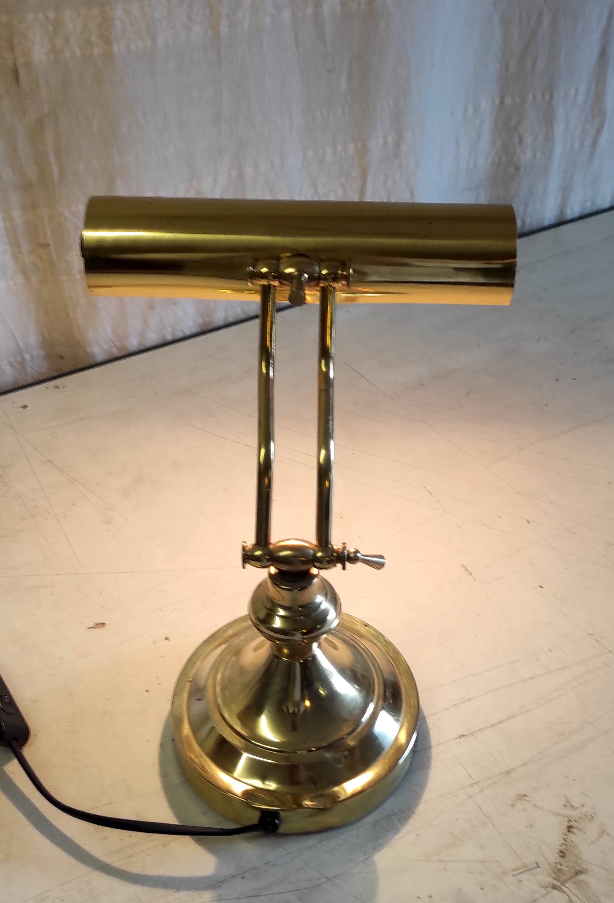 Articulated "piano" lamp in gilded metal - mid 20th century.