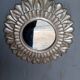 Carved wood sun mirror 40cm silver ep 1960