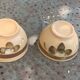 2 bols motifs fleurs en gres sarreguemines france vintage