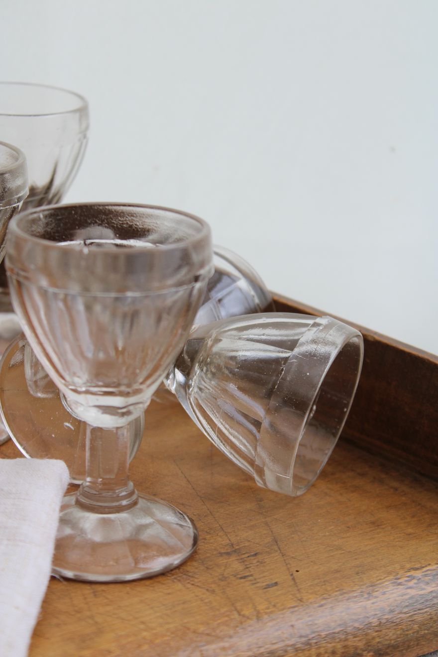 Set of 6 old shot glasses