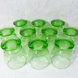 ancien service 10 verres à eau et carafe en verre soufflé