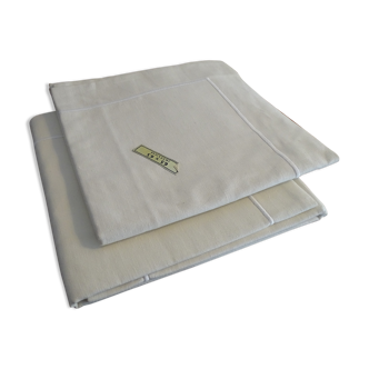 2 pillowcases beige cotton 65 x 65