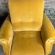 Fauteuils vintage 1950 en velours jaune