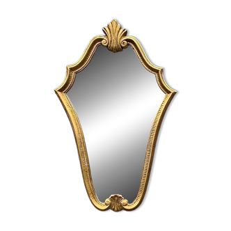 Gold leaf wall mirror in resin – Baroque style – H68 cm