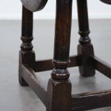 Tabouret anglais ancien à abattants, en chêne, datant du XVIIIe siècle