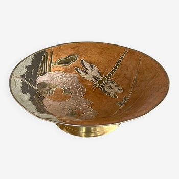 Coupe en laiton cloisonné