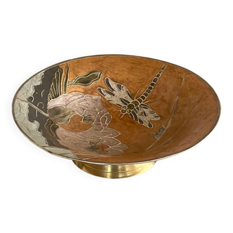 Coupe en laiton cloisonné