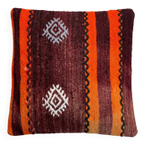 Housse de coussin kilim turc vintage, 40 x 40 cm
