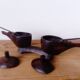 Salt and pepper shakers in carved wood, african craftsmanship
